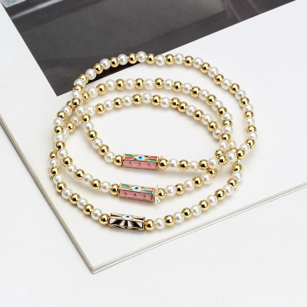 Irregular Crushed Stone Copper Bead Bracelet For Women Boho Jewelry