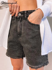 Women's Denim Shorts Summer High Waist Casual Chic