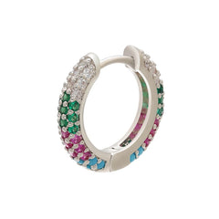 1piece CZ crystal small hoop earring color rainbow Jewelry