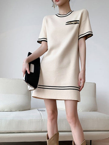 Casual Loose Solid Color Dresses Short Sleeve