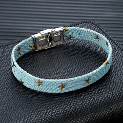 Star Denim Fabric Bracelets Casual Canvas Jewelry