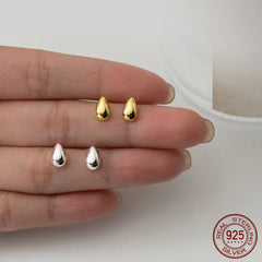 Water Drop Stud Earrings 925 Sterling Silver Cute Small Style