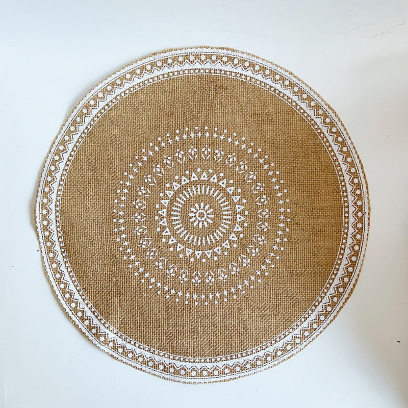 Boho Round Placemat Tassel Place Mat for Table Decors