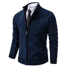 Knitted Jackets Men Slim Sweater coat Stand Collar Casual