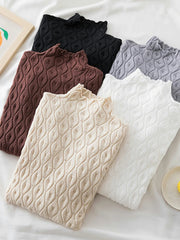 Turtleneck Women Sweaters Pullover Slim Tops Knitted