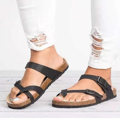 Women Slippers Roman Buckle Flats Gladiator Sandals