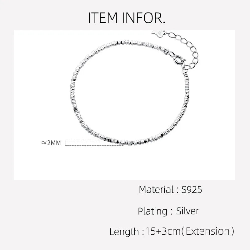 Simple Irregular Bracelets For Women Silver Sterling Jewelry