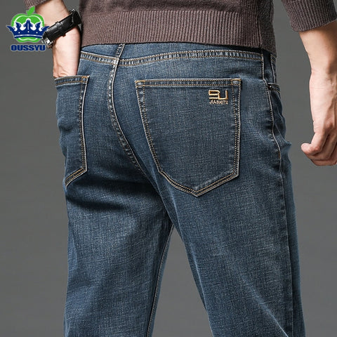Jeans Men Classic Retro Style Straight Denim Pants