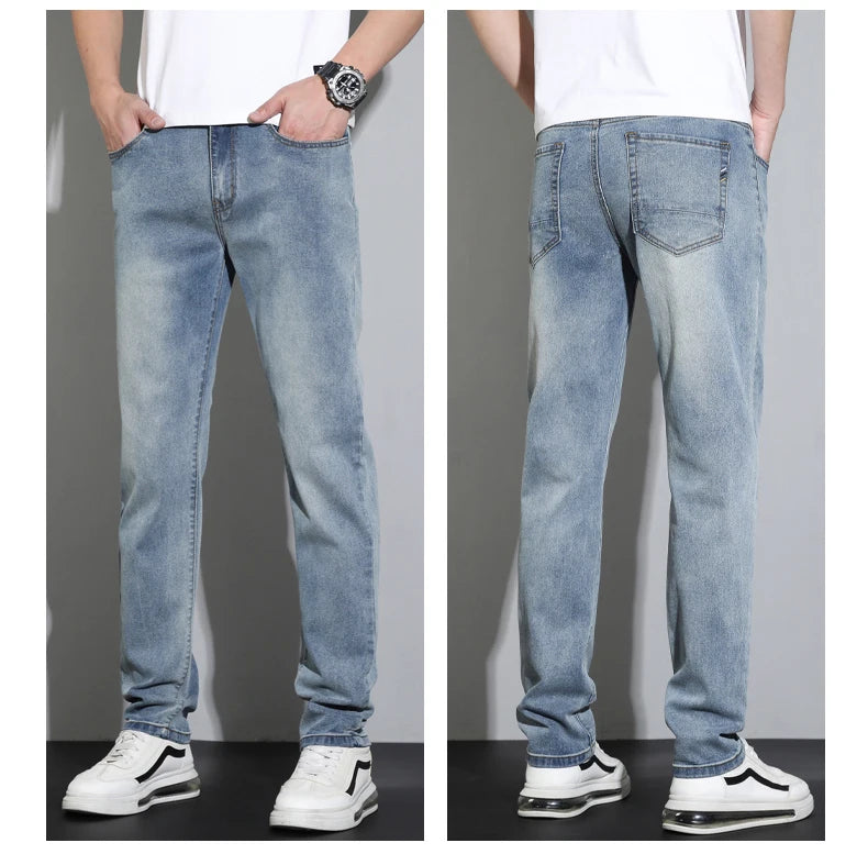 Fashion Men's Baggy Jeans Classic Retro Straight-leg Denim Pants