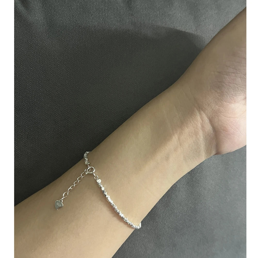 Simple Irregular Bracelets For Women Silver Sterling Jewelry