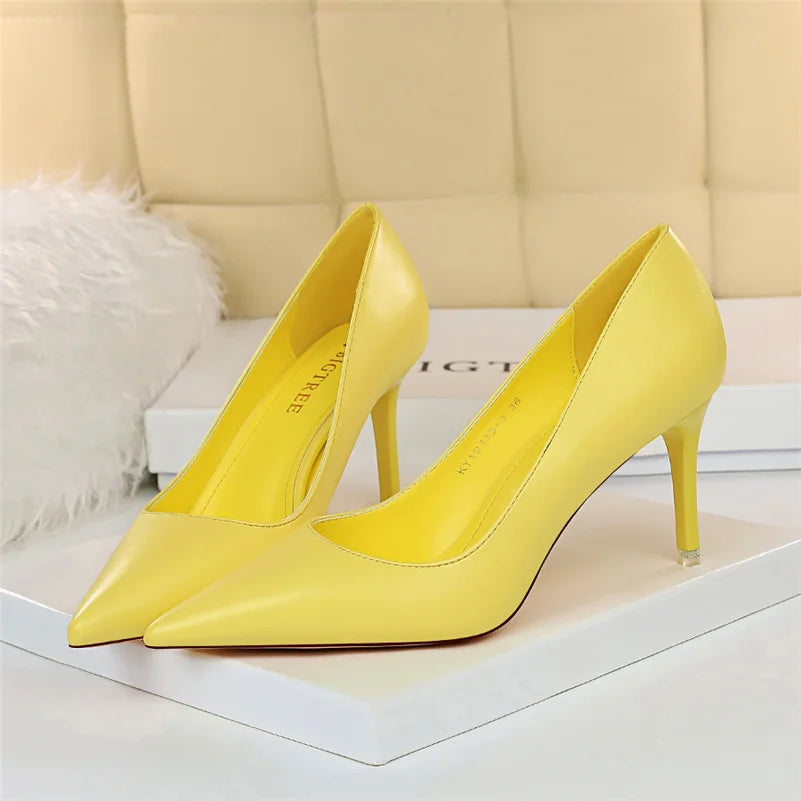 Women High Heels Pumps Bridal Middle Low Heels Plus Size