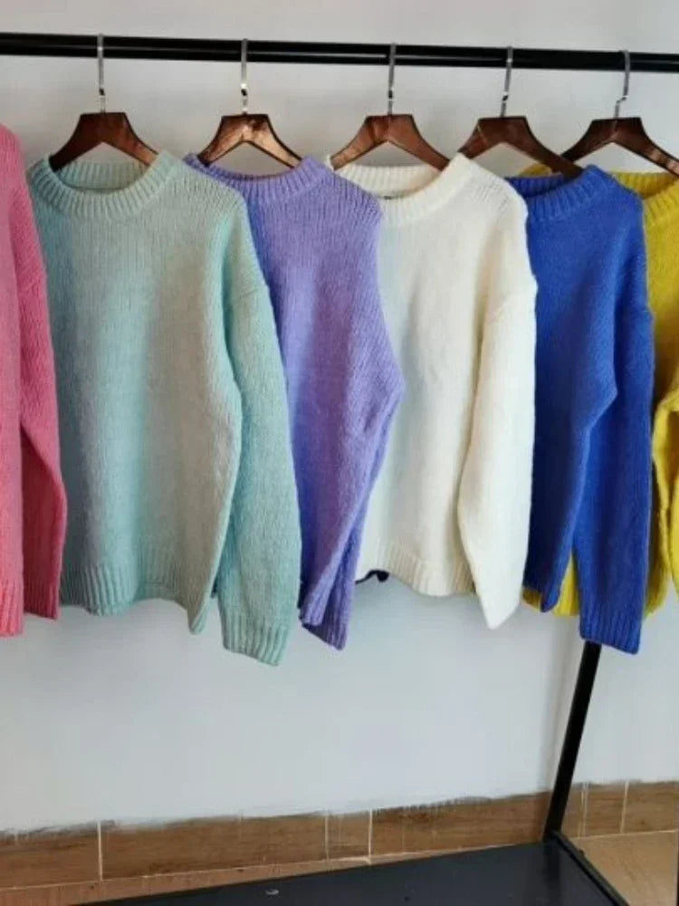 Women Sweater Pullover Knitting Oversize Long Sleeve