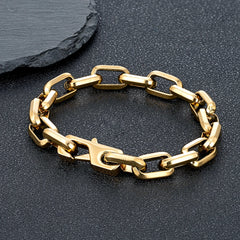 Vintage Black Chain Link Men Bracelet Punk Stainless Steel