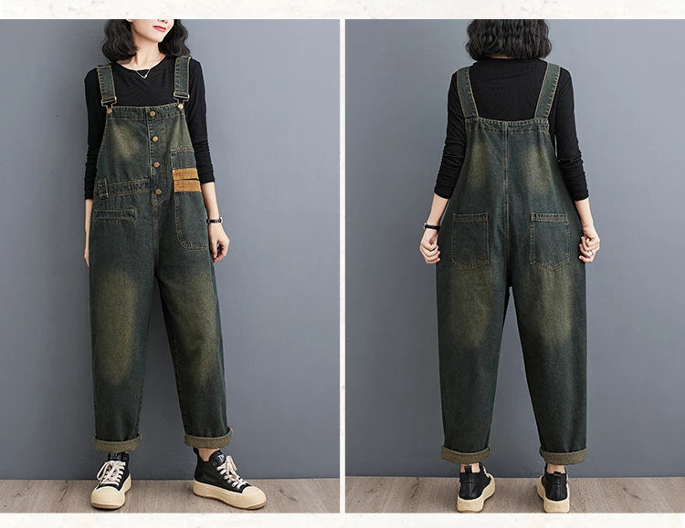 Retro Streetwear Jeans Ladies Jumpsuits and Rompers Vintage