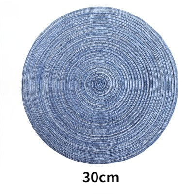 6pcs Round Table Mat Woven Ramie Placemats