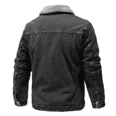 Men's Denim Jackets Man Casual Fleece Warm Windbreaker Jacket