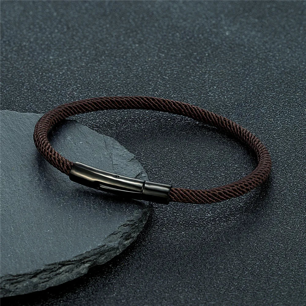 Minimalist Rope Bracelet Couple Stainless Steel