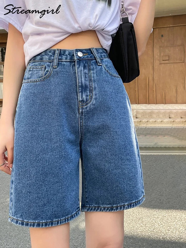 High Waisted Jeans Shorts Vintage Shorts Denim