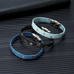 Star Denim Fabric Bracelets Casual Canvas Jewelry