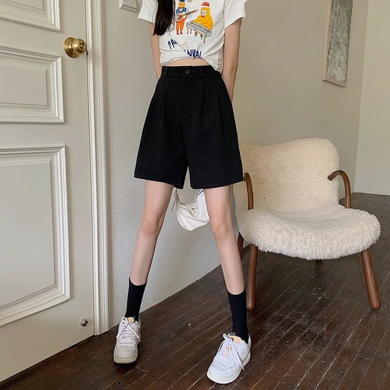 Loose Casual Shorts Women Summer High Waist Style Basic