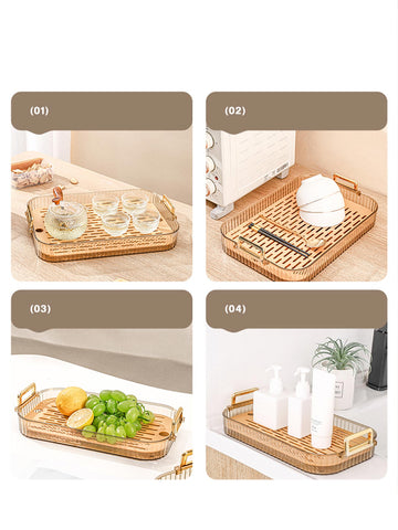 Cup Storage Tray Double Layer Dish Drainer Organizer