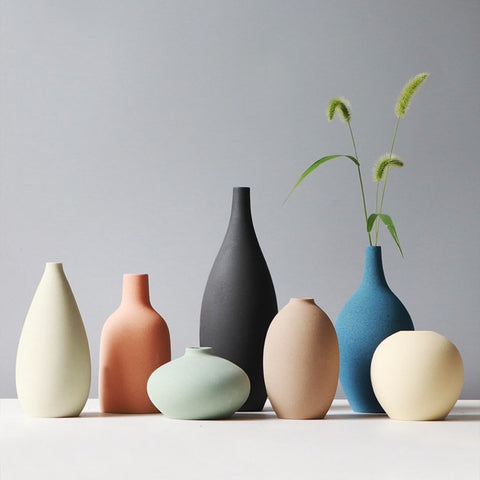 Matte Ceramic Vase Decorative Vase Minimal Decoration