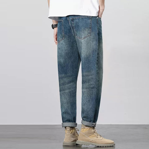 Vintage Men's Jeans Cotton Casual Classic Fashion Straight Denim