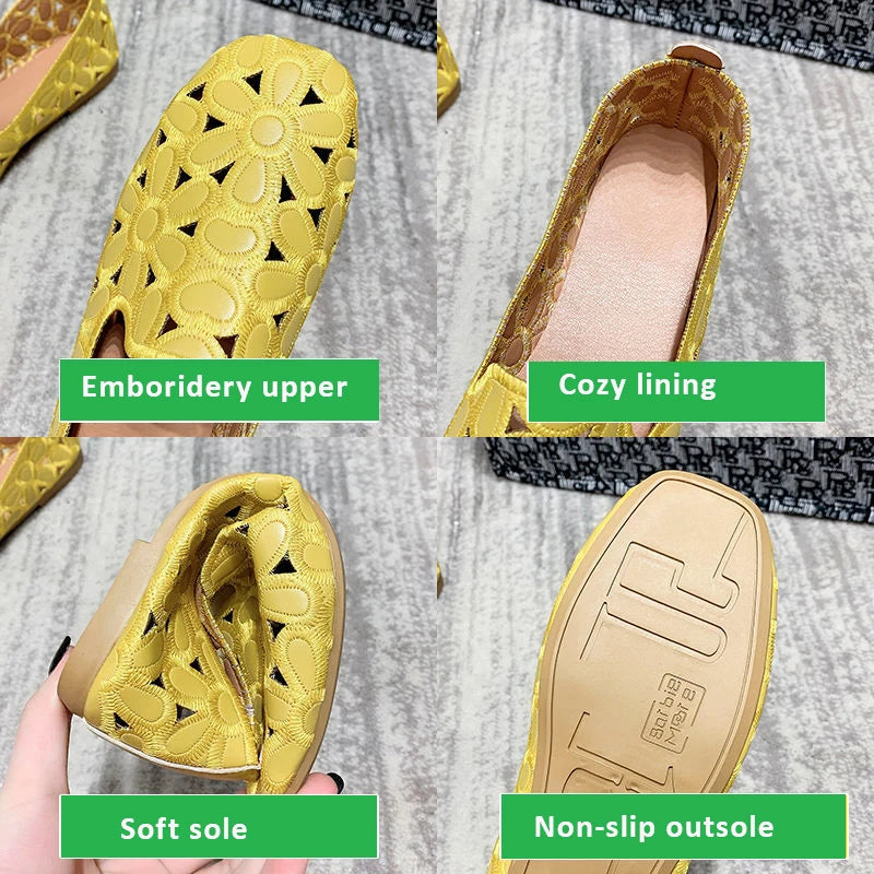 Square Toe Summer Shoes Loafers Moccasin