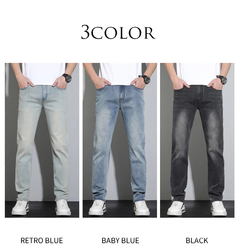 Fashion Men's Baggy Jeans Classic Retro Straight-leg Denim Pants