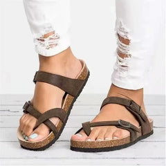 Women Slippers Roman Buckle Flats Gladiator Sandals