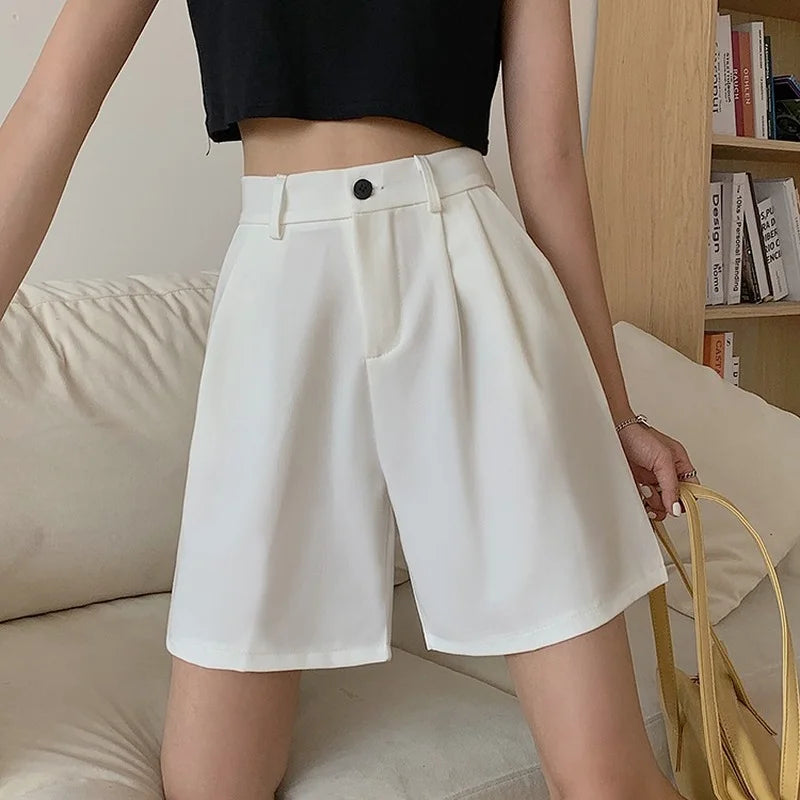 Loose Casual Shorts Women Summer High Waist Style Basic