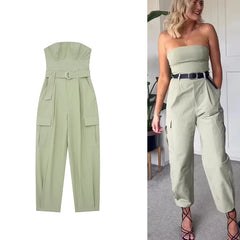 Sleeveless Strapless Backless Jumpsuits Summer Pants Boho