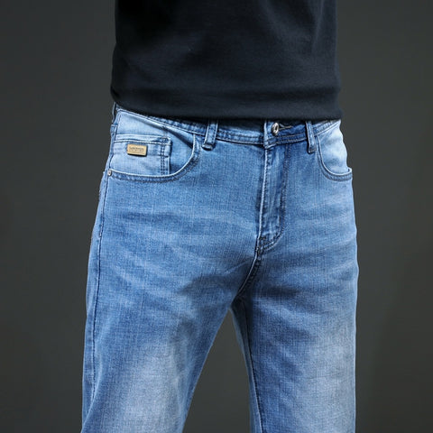 Retro Men's Jeans Cotton Stretch Classic Business
