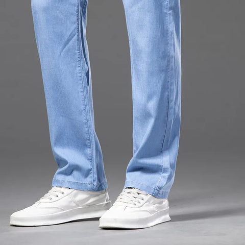 Clothing Jeans Thin Loose Straight Stretch Denim Pants
