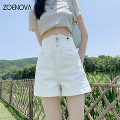 Denim Shorts Summer Thin Retro Y2K High Waist Loose A-Line Jeans