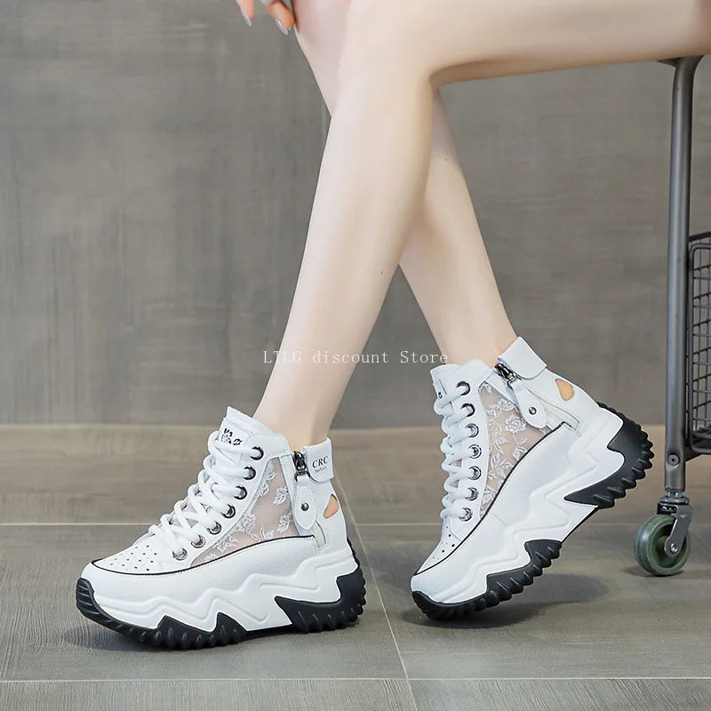 Shoes for Women Bilateral Zipper Platform Sneaker I