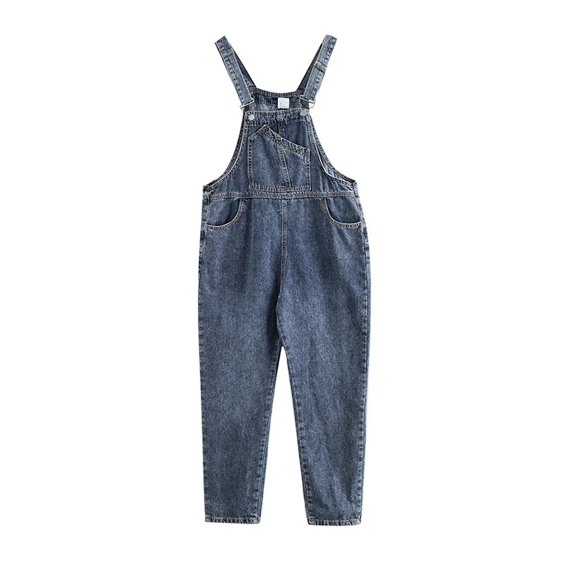 Denim Jumpsuit Women Casual Loose Wide Leg Suspender Baggy Streetwear