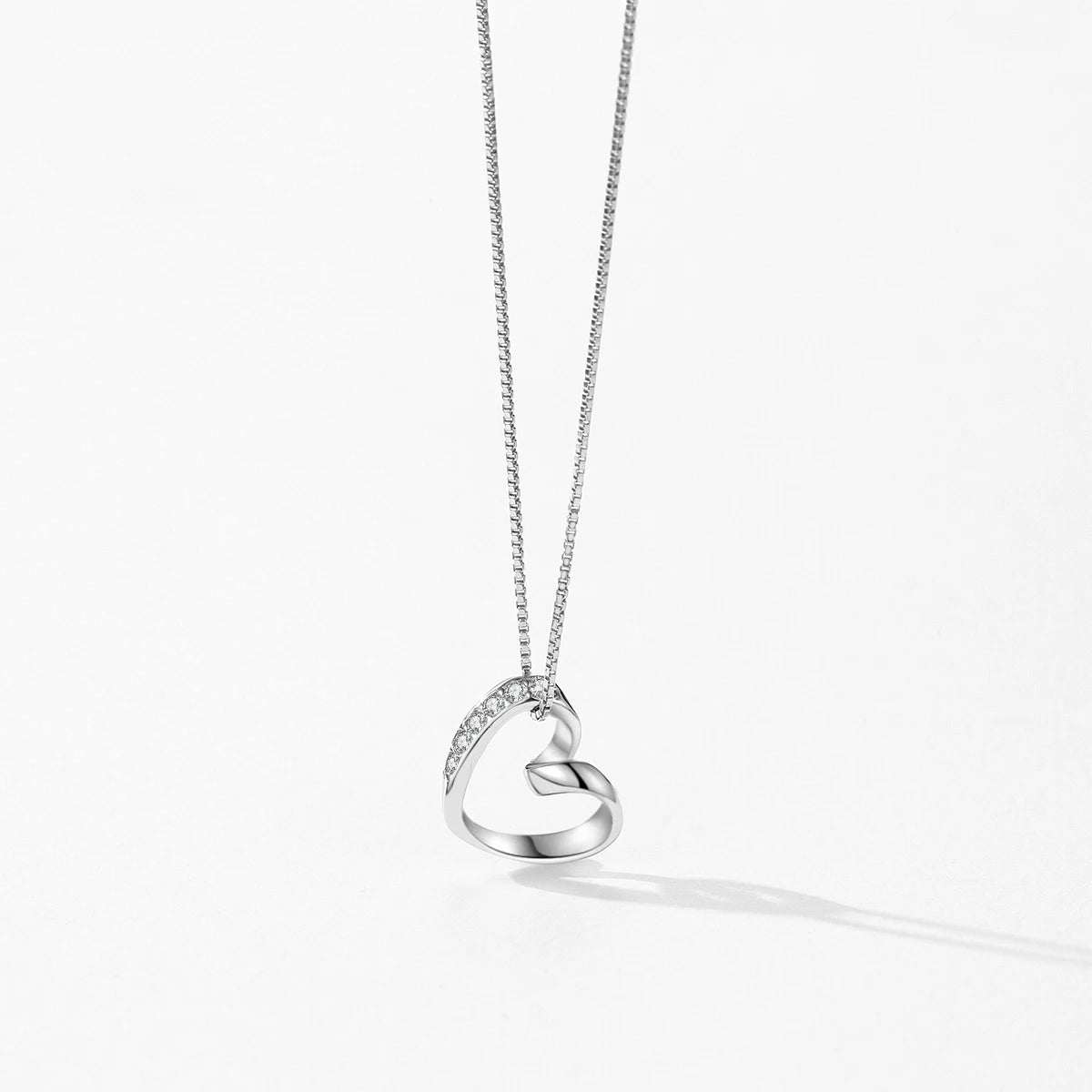 Classic Link Chain Neck For Fine Jewelry Simple Heart Pendant Necklace