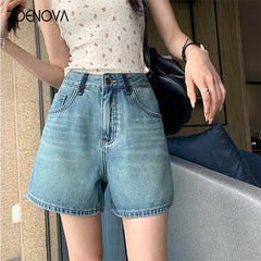 Retro Blue Contrast Design Women's Jeans Fashion