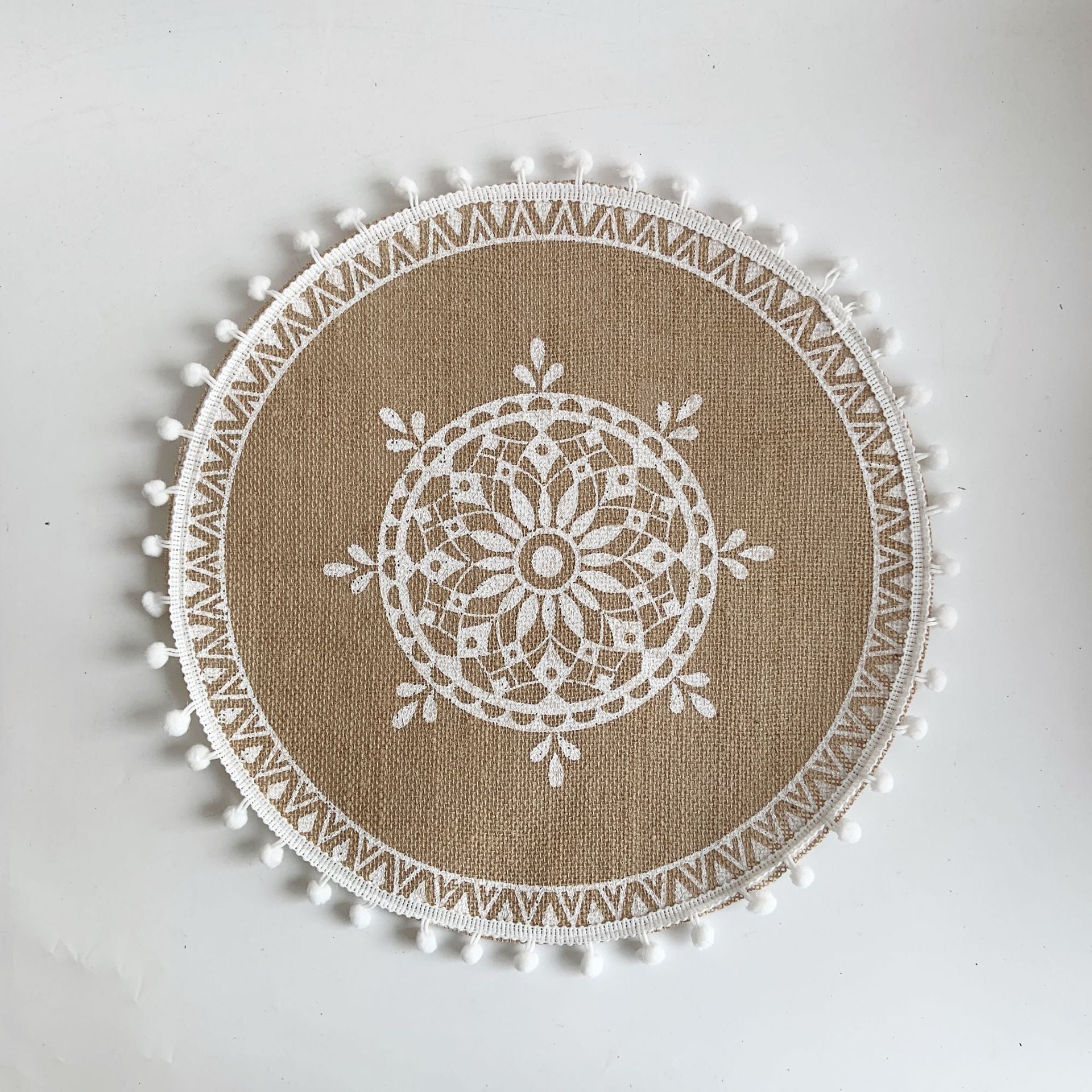 Boho Round Placemat Tassel Place Mat for Table Decors