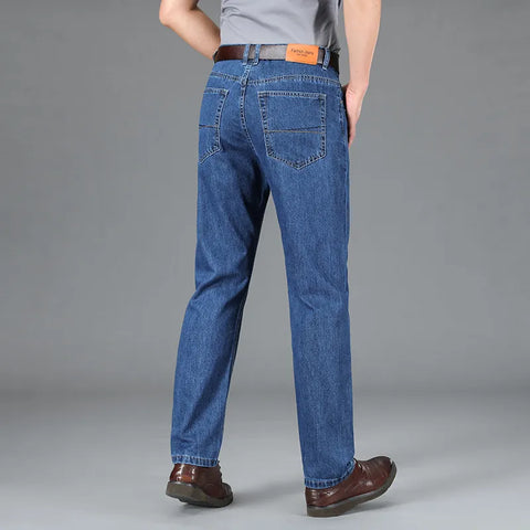 Jeans Men Brand Denim Business Loose Straight Long Trousers