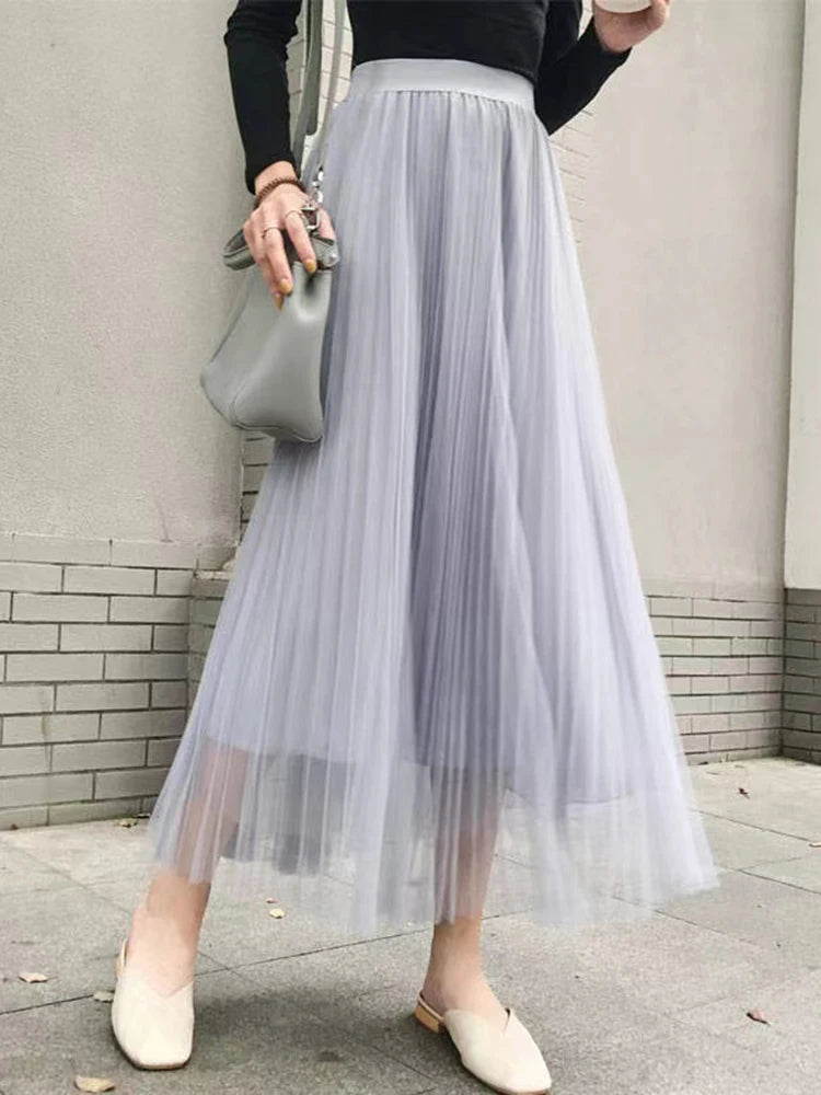 Elegant Women Tulle Skirt  Fashion Mesh A Line