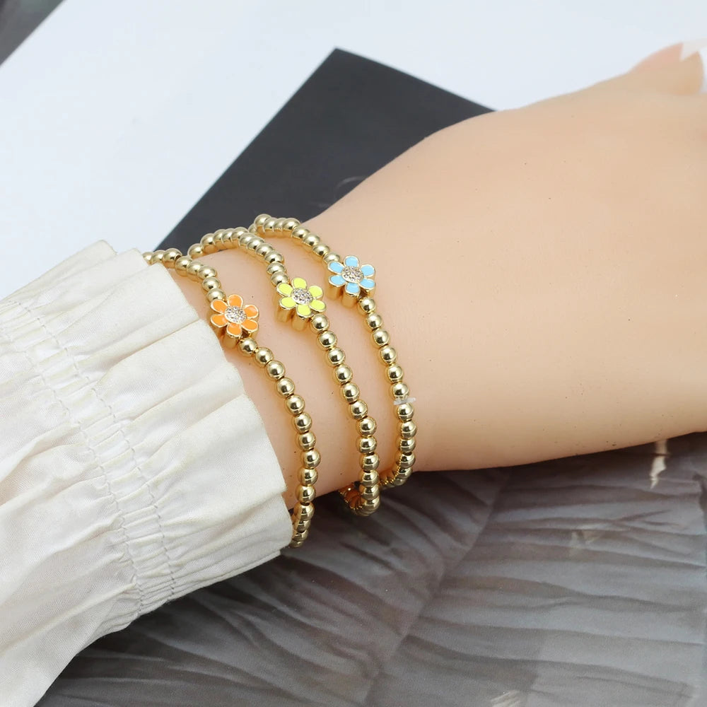 Sweet Flower Stretchable Elastic Bracelet Boho Bracelet