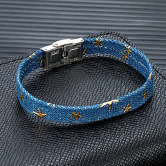 Star Denim Fabric Bracelets Casual Canvas Jewelry