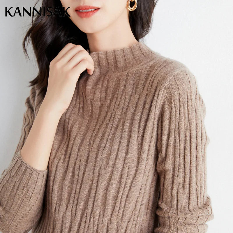 Women Sweater Long Sleeve Pullover Sweater Casual Vintage Basic