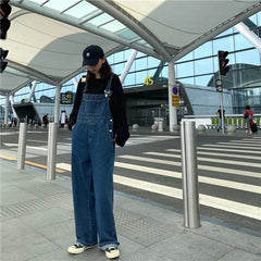 Women Denim Overalls Vintage Streetwear Loose Jumpsuit