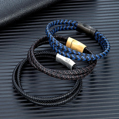 Simple Style Men Braided Leather Bracelet