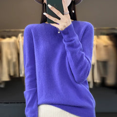 Knitted Sweater Fashion O-Neck Pullover Seamless Jumper Tops