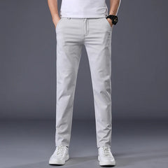 Men's Classic Solid Color Summer Thin Casual Pants Business Fashion