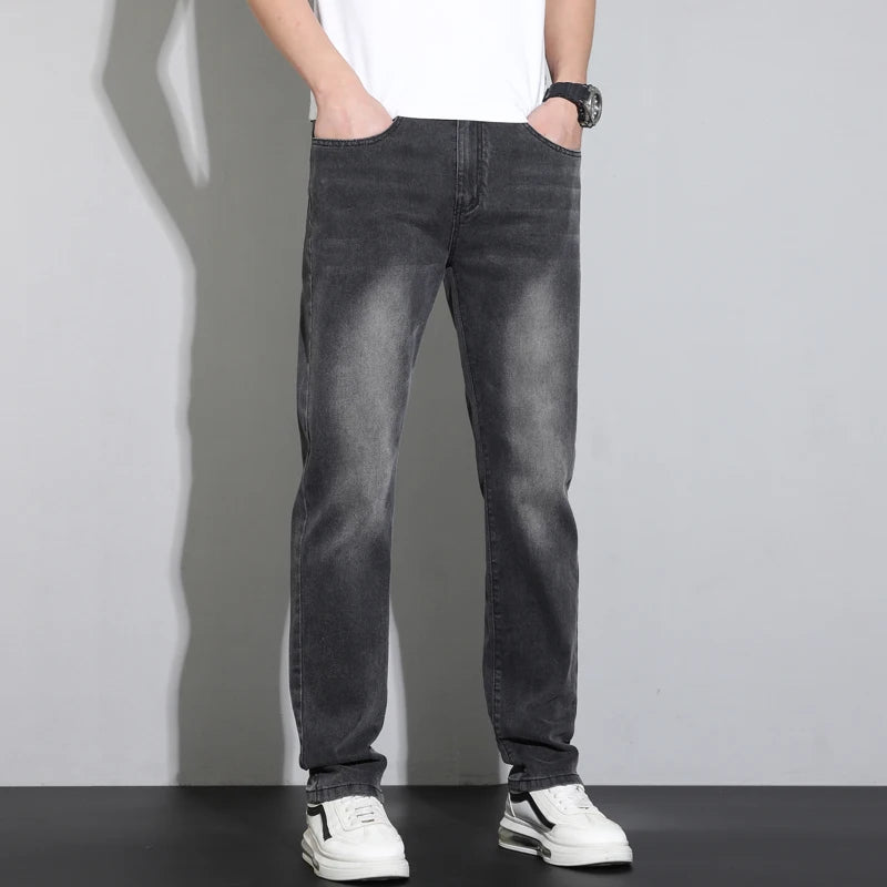 Fashion Men's Baggy Jeans Classic Retro Straight-leg Denim Pants